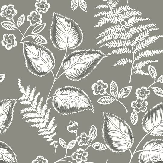 NuWallpaper Gray Foliage Peel & Stick Wallpaper